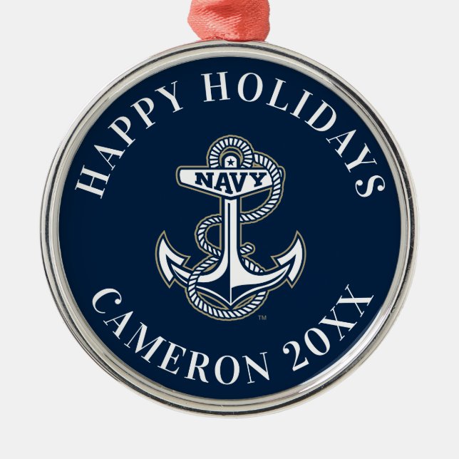 Naval Academy Anchor Metal Ornament (Front)
