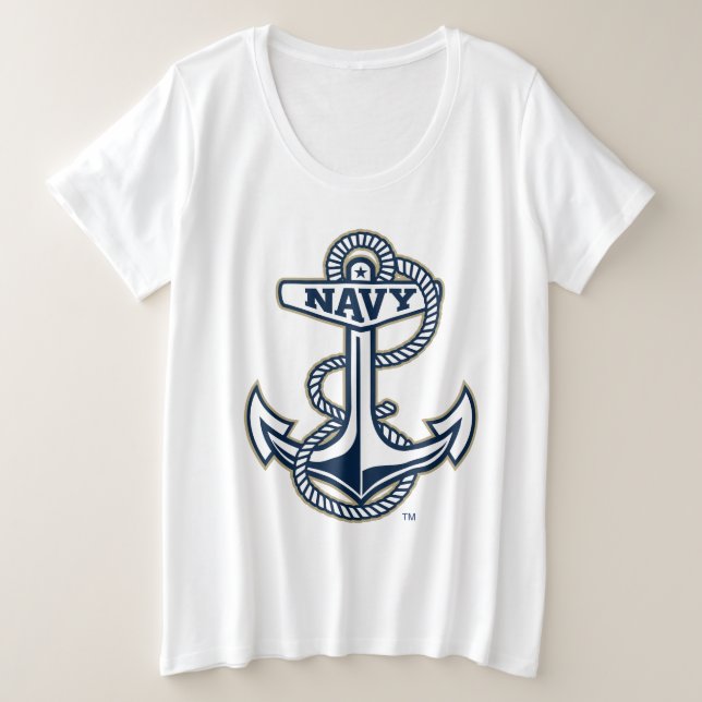 Naval Academy Anchor Plus Size T-Shirt (Design Front)
