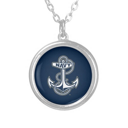 Naval Academy Anchor Silver Plated Necklace