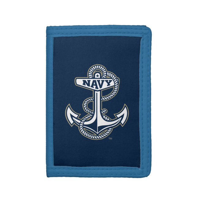 Naval Academy Anchor Trifold Wallet (Front Vertical)