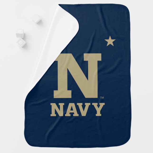Naval Academy Logo Baby Blanket (In Situ)