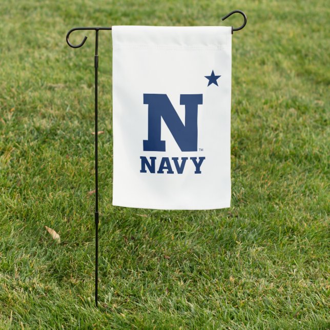 Naval Academy Logo Garden Flag (In SItu)