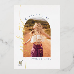 Naval Academy Logo Graduation Foil Invitation