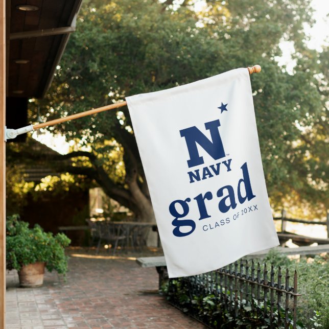 Naval Academy Logo | Graduation House Flag (In SItu)