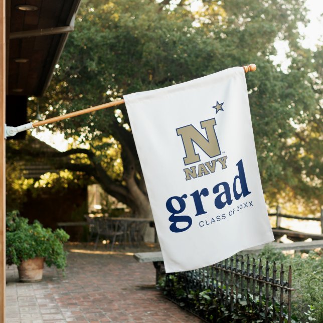 Naval Academy Logo | Graduation House Flag (In SItu)