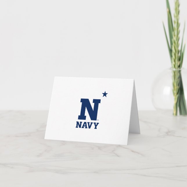 Naval Academy Logo | Graduation Letterpress Thank You Card (Front)