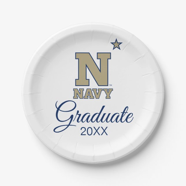 Naval Academy Logo | Graduation Paper Plates (Front)