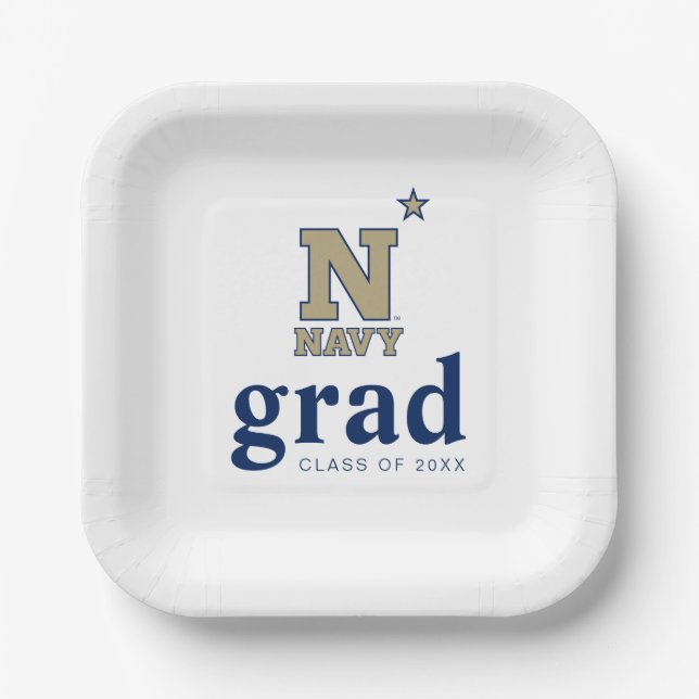 Naval Academy Logo | Graduation Paper Plates (Front)