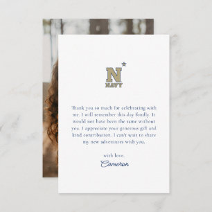 Naval Academy Logo Graduation Thank You Card