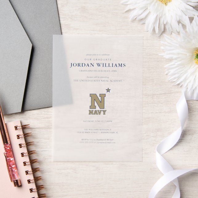 Naval Academy Logo | Graduation Vellum Invitations (Wedding)