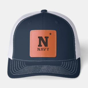 Naval Academy Logo Leather Patch Hat