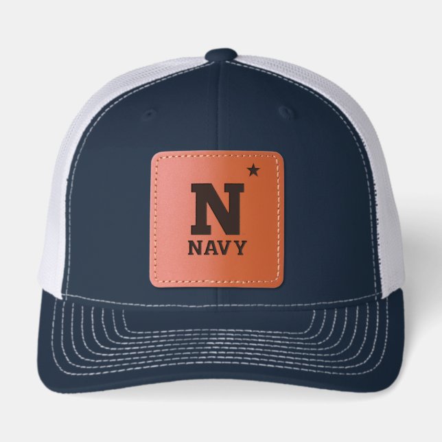 Naval Academy Logo Leather Patch Hat (Front)