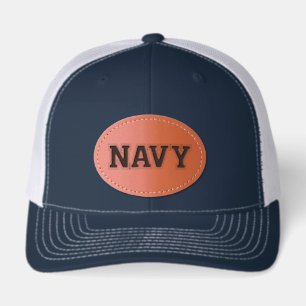 Naval Academy Logo Leather Patch Hat