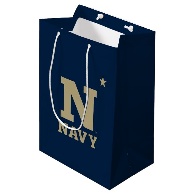 Naval Academy Logo Medium Gift Bag (Front Angled)