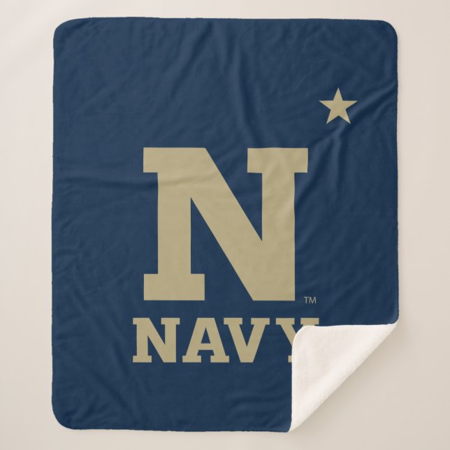 Naval Academy Logo Sherpa Blanket (Front)