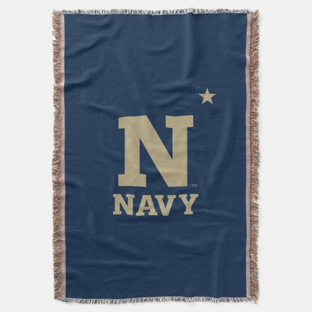 Naval Academy Logo Throw Blanket (Front Vertical)