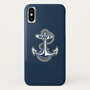 Naval Academy Polka Dot Pattern iPhone X Case