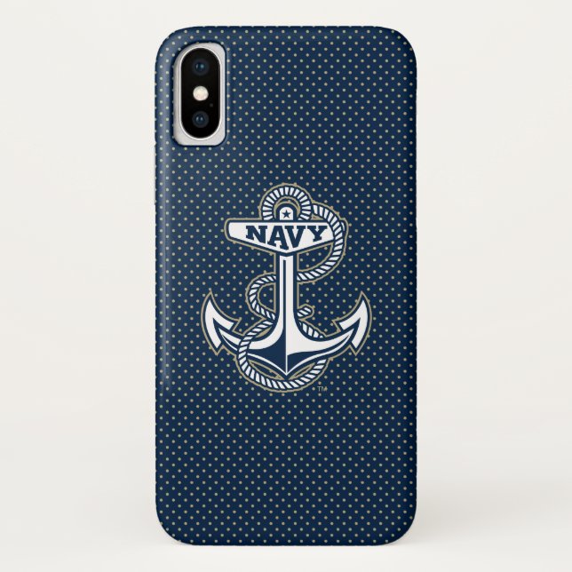 Naval Academy Polka Dot Pattern Case-Mate iPhone Case (Back)
