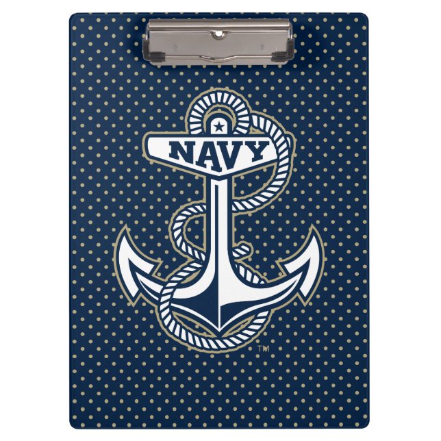 Naval Academy Polka Dot Pattern Clipboard (Front)