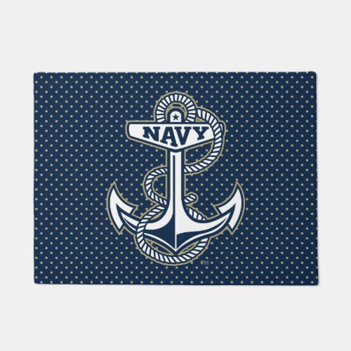 Naval Academy Polka Dot Pattern Doormat