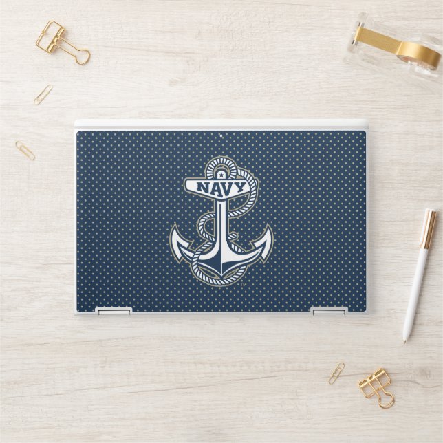 Naval Academy Polka Dot Pattern HP Laptop Skin (Desk)