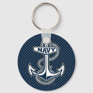 Naval Academy Polka Dot Pattern Keychain