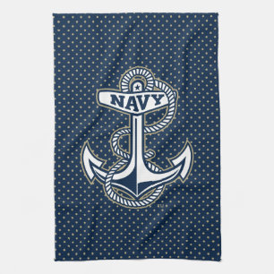 Naval Academy Polka Dot Pattern Kitchen Towel