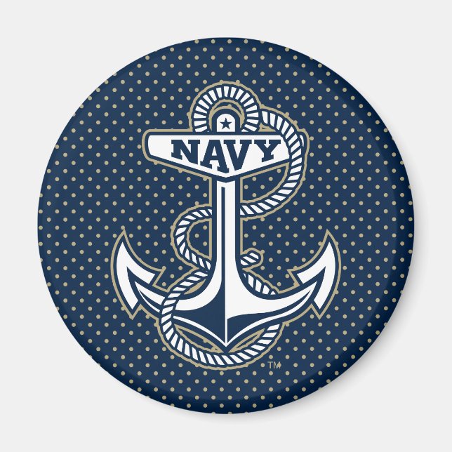 Naval Academy Polka Dot Pattern Magnet (Front)