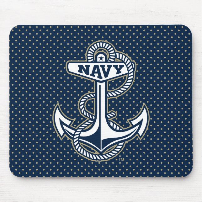 Naval Academy Polka Dot Pattern Mouse Pad (Front)