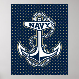 Naval Academy Polka Dot Pattern Poster