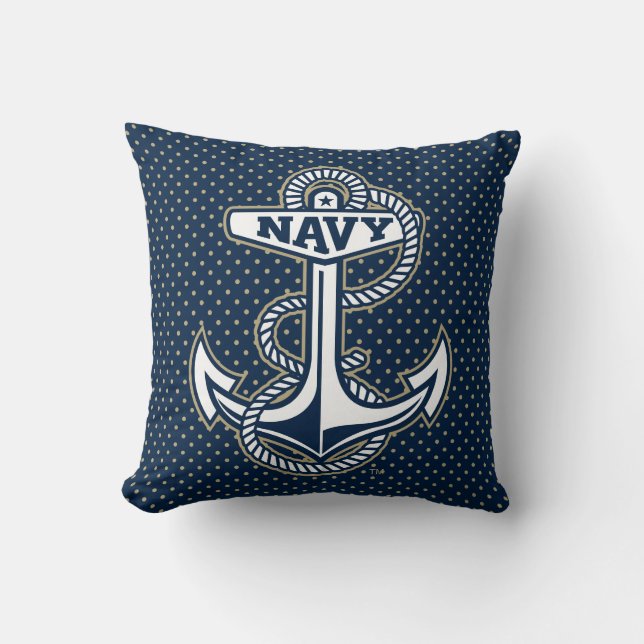 Naval Academy Polka Dot Pattern Throw Pillow (Front)