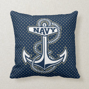 Naval Academy Polka Dot Pattern Throw Pillow