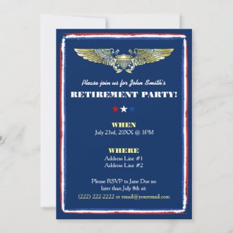 Naval Air Force Retirement Party Invitations | Zazzle