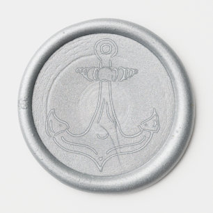 Naval Anchor Wax Seal Sticker
