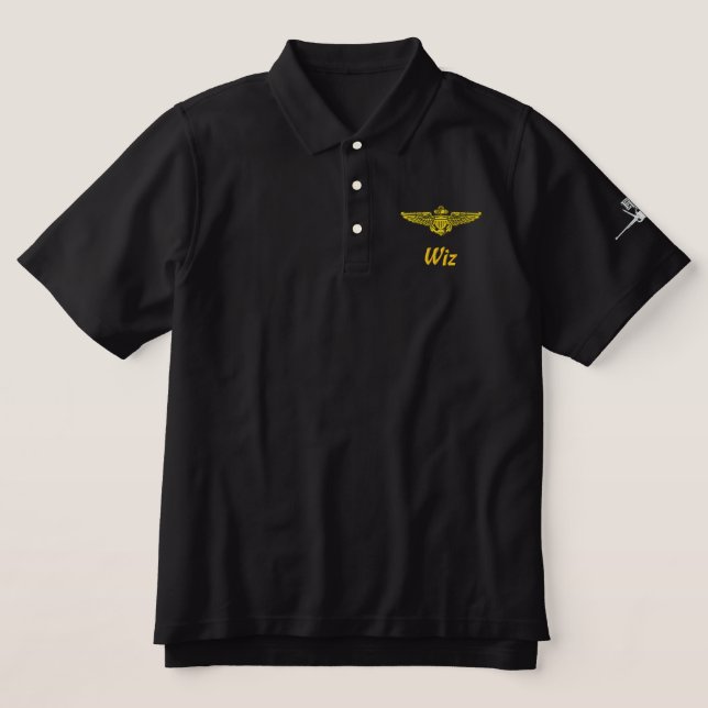 Naval Aviator Wings Golf Polo W/F-18 and Call Sign (Design Front)