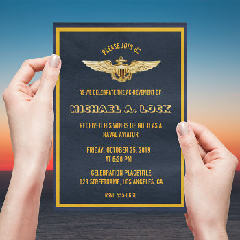 Naval Aviator / Wings Of Gold Invitations by riverme at Zazzle