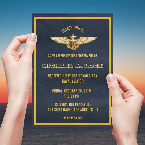 Naval Aviator  Wings of Gold Invitations