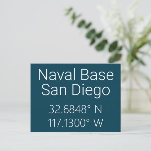 Naval Base San Diego Latitude Longitude Postcard