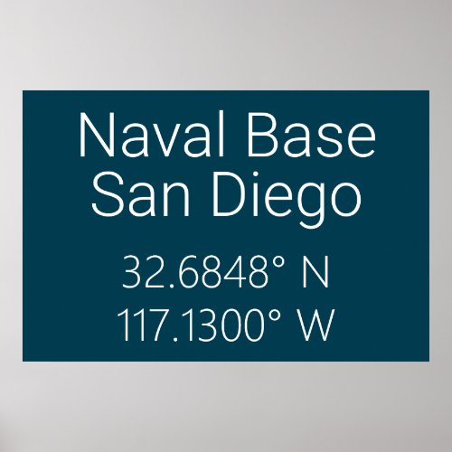 Naval Base San Diego Latitude Longitude  Poster