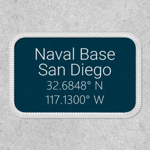 Naval Base San Diego Map Coordinates Iron On Patch