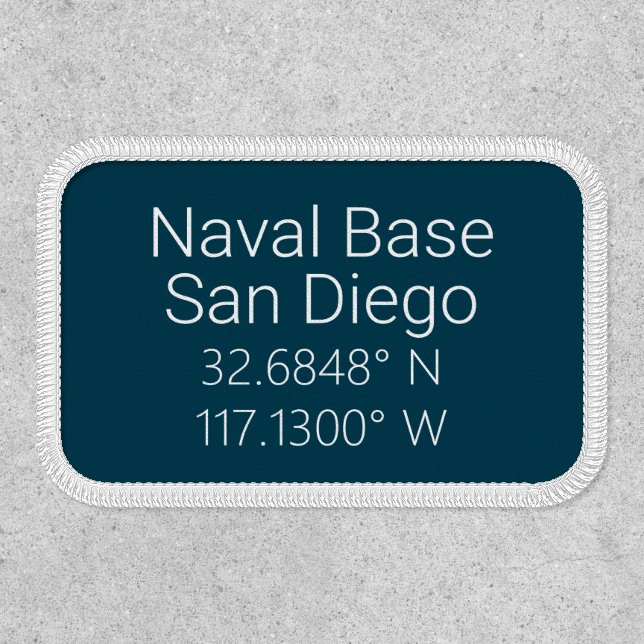Naval Base San Diego Map Coordinates Iron On Patch (Front)