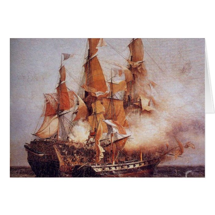 Naval battle between the Confiance and HMS Kent Cards