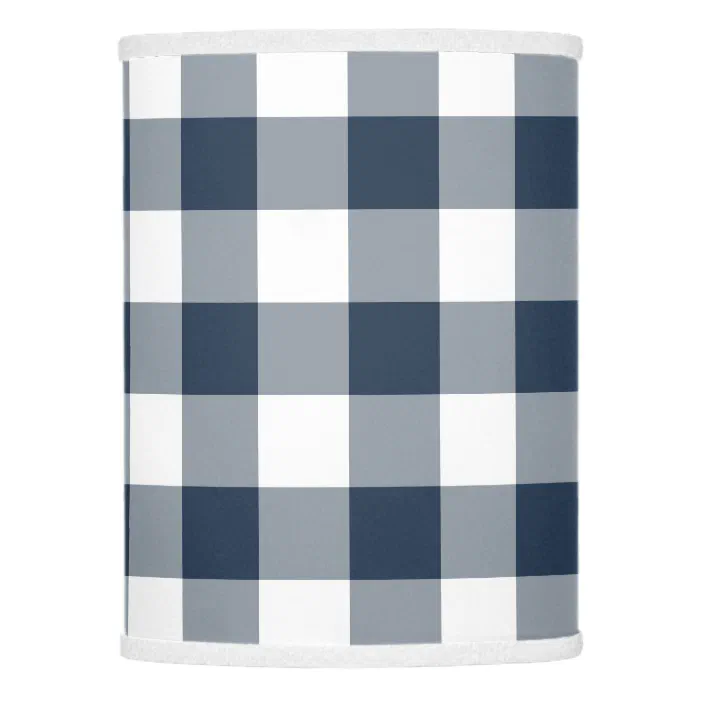 Naval Blue Gingham Lamp Shade Zazzle Com, Green And White Gingham Lamp Shade
