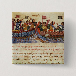 Naval Combat between two Ships Pinback Button