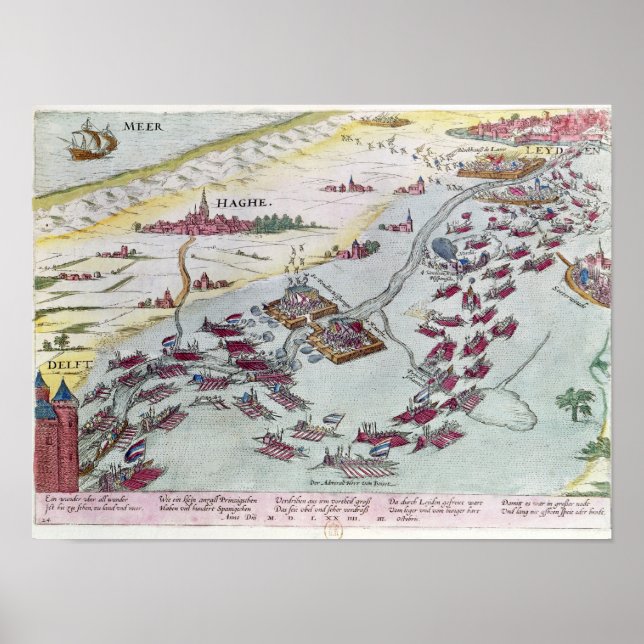 Naval Combat off the Coast of The Hague Poster (Front)