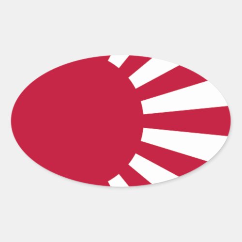 Naval Ensign of Japan _ Japanese Rising Sun Flag Oval Sticker
