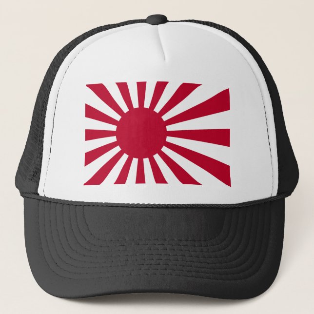 Naval Ensign of Japan - Japanese Rising Sun Flag Trucker Hat (Front)