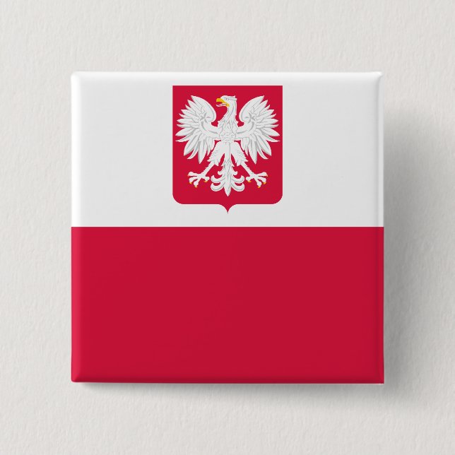 Naval Ensign Of Prl, Poland flag Pinback Button (Front)