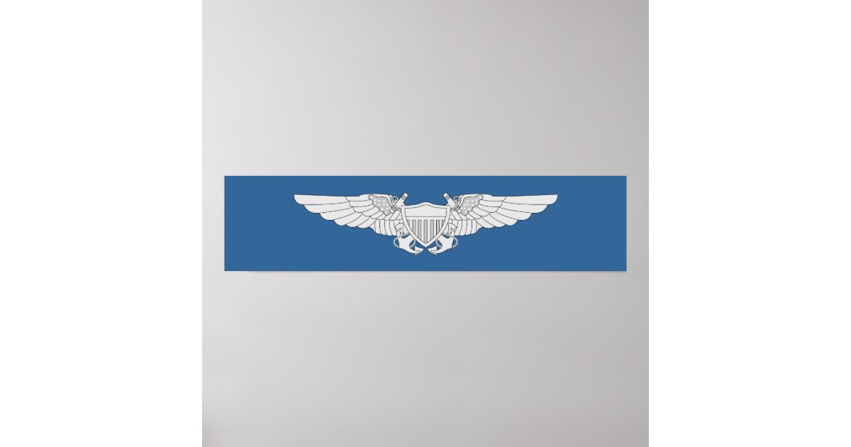 Naval Flight Officer Wings Silver Poster