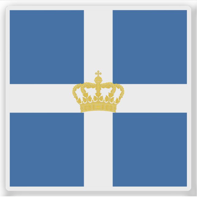 Naval Jack of Kingdom of Greece (1935–1970) Sticker (Front)